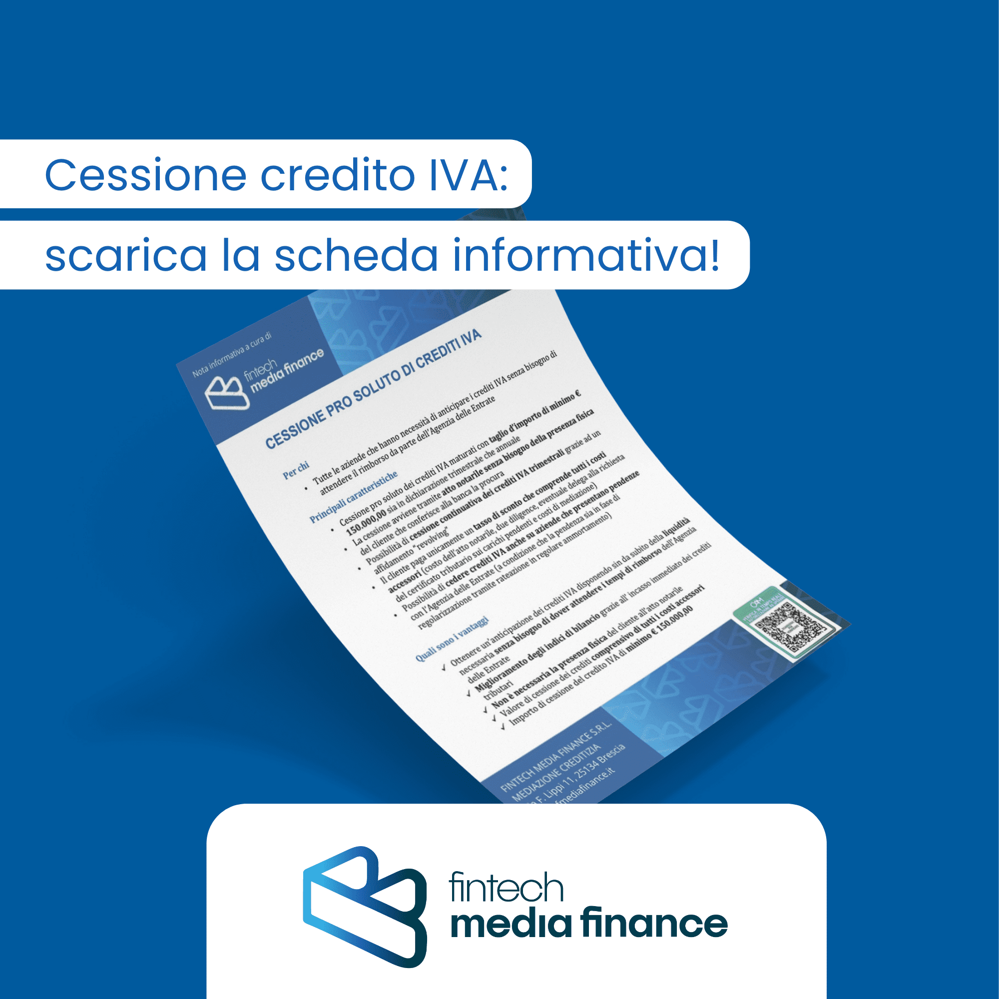 Cessione dei crediti IVA: da oggi per importi minimi di € 150.000,00